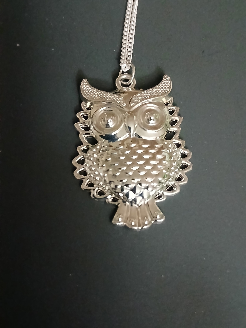 Silver Owl Pendant Necklace - Women Jewelry